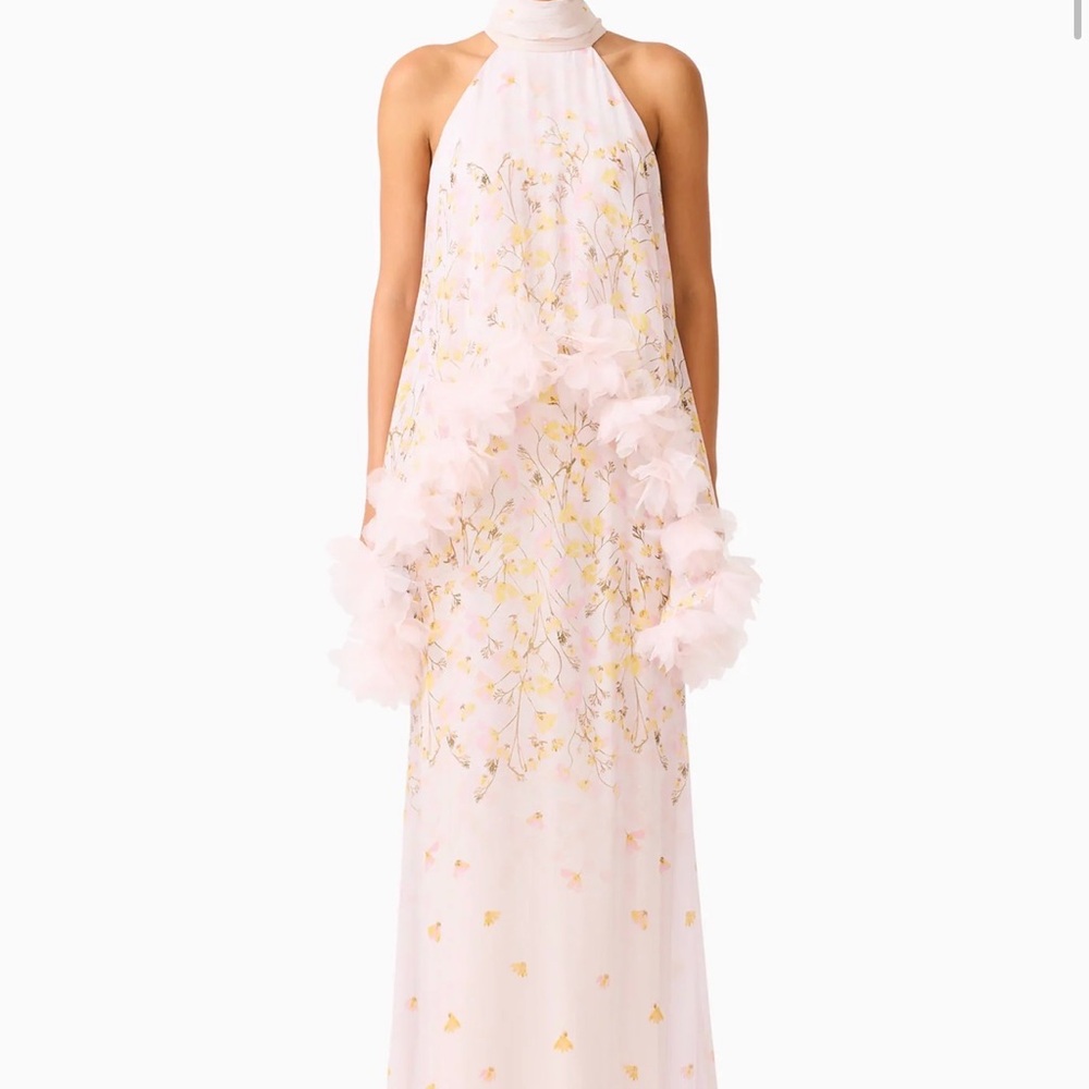 ELLIAT Tulsia Floral Cape Maxi Dress in Pink